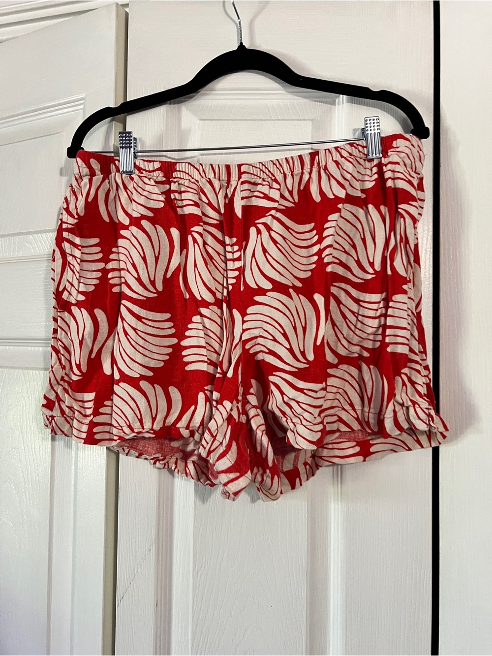a new day Red and White High-Waist Printed Shorts